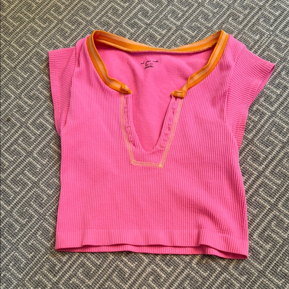 Urban Outfitters Pink and Orange Crop Top